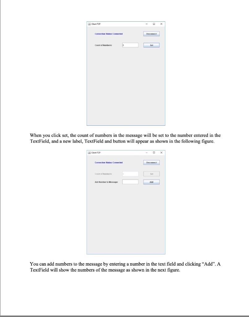 Part 1: Client/Server Application using TCP Implement | Chegg.com