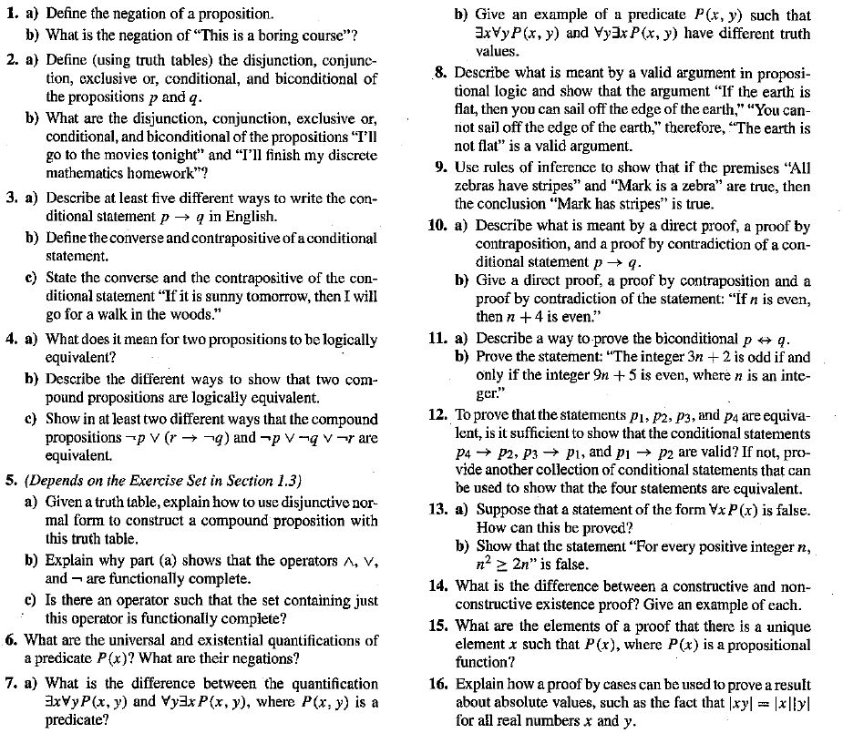 Solved 1. A) Define The Negation Of A Proposition. B) Give | Chegg.com