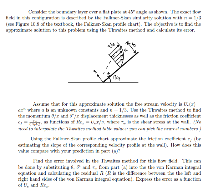 Solved Consider The Boundary Layer Over A Flat Plate At 45∘ | Chegg.com