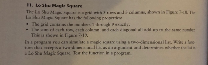 (Solved) : 11 Lo Shu Magic Square Lo Shu Magic Square Grid 3 Rows 3 ...