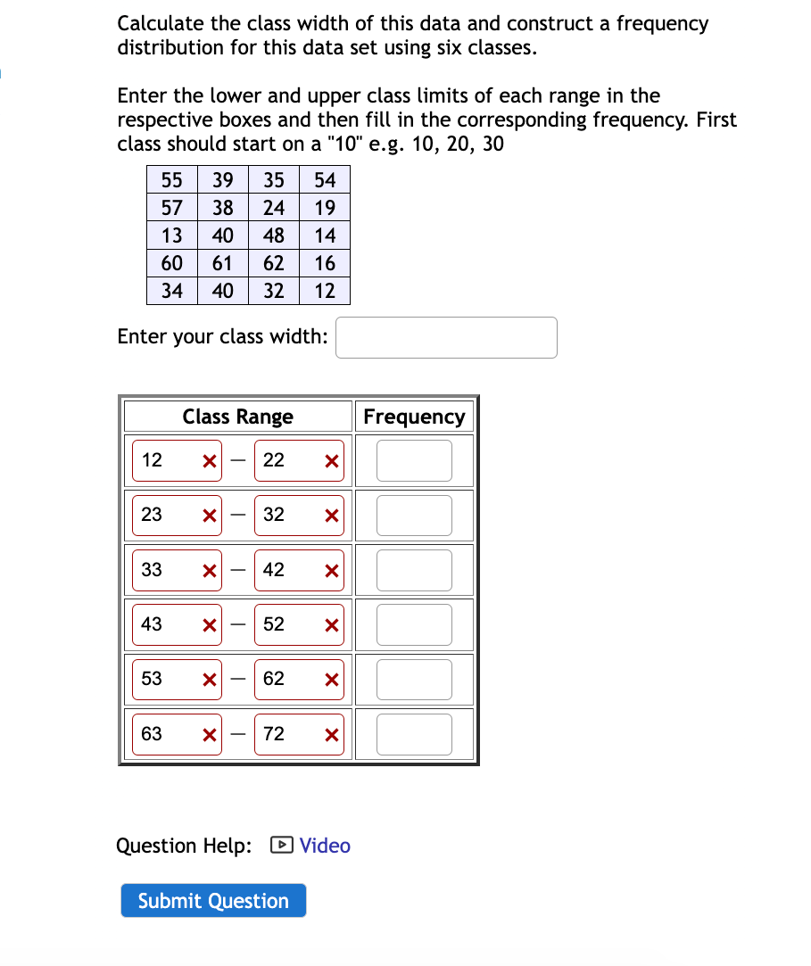 Solved Construct A Frequency Distribution Table With 57 Off 1641