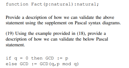 Solved (18) Consider the below statement in Pascal. type | Chegg.com