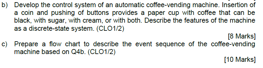 Sequence of operations for preparing the coffee using the