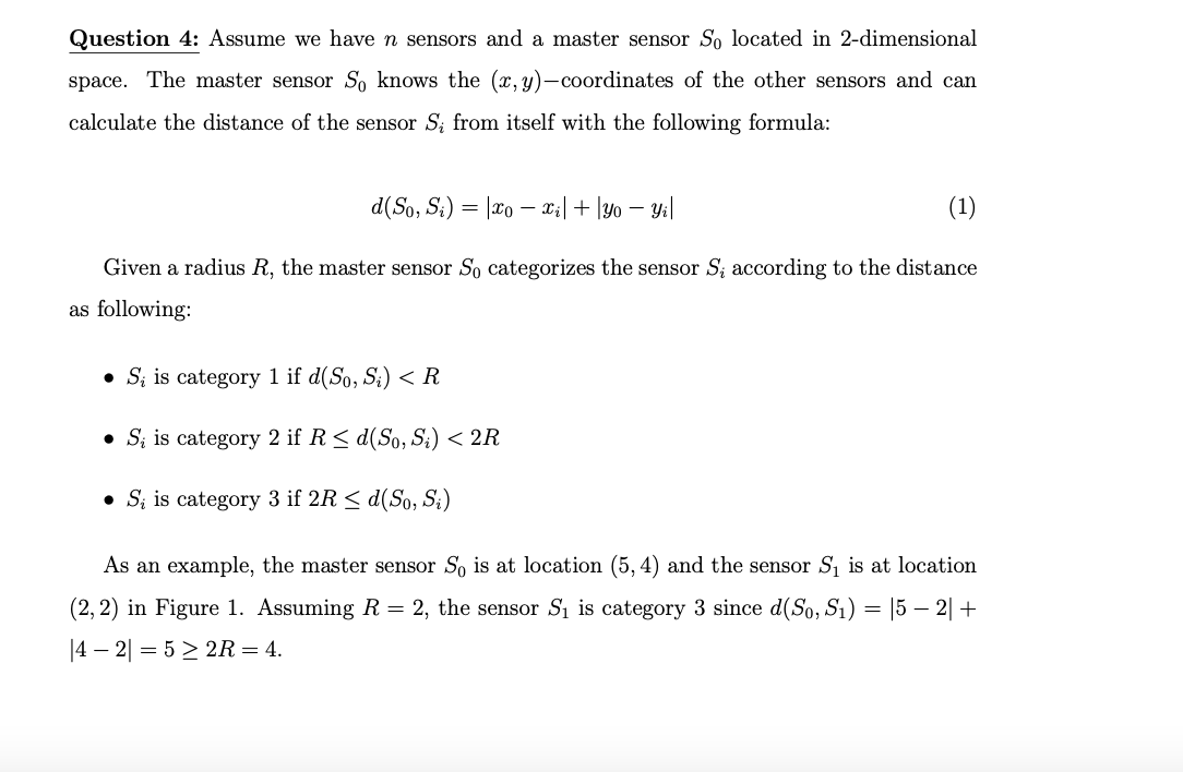 Solved Question 4: Assume we have n sensors and a master | Chegg.com