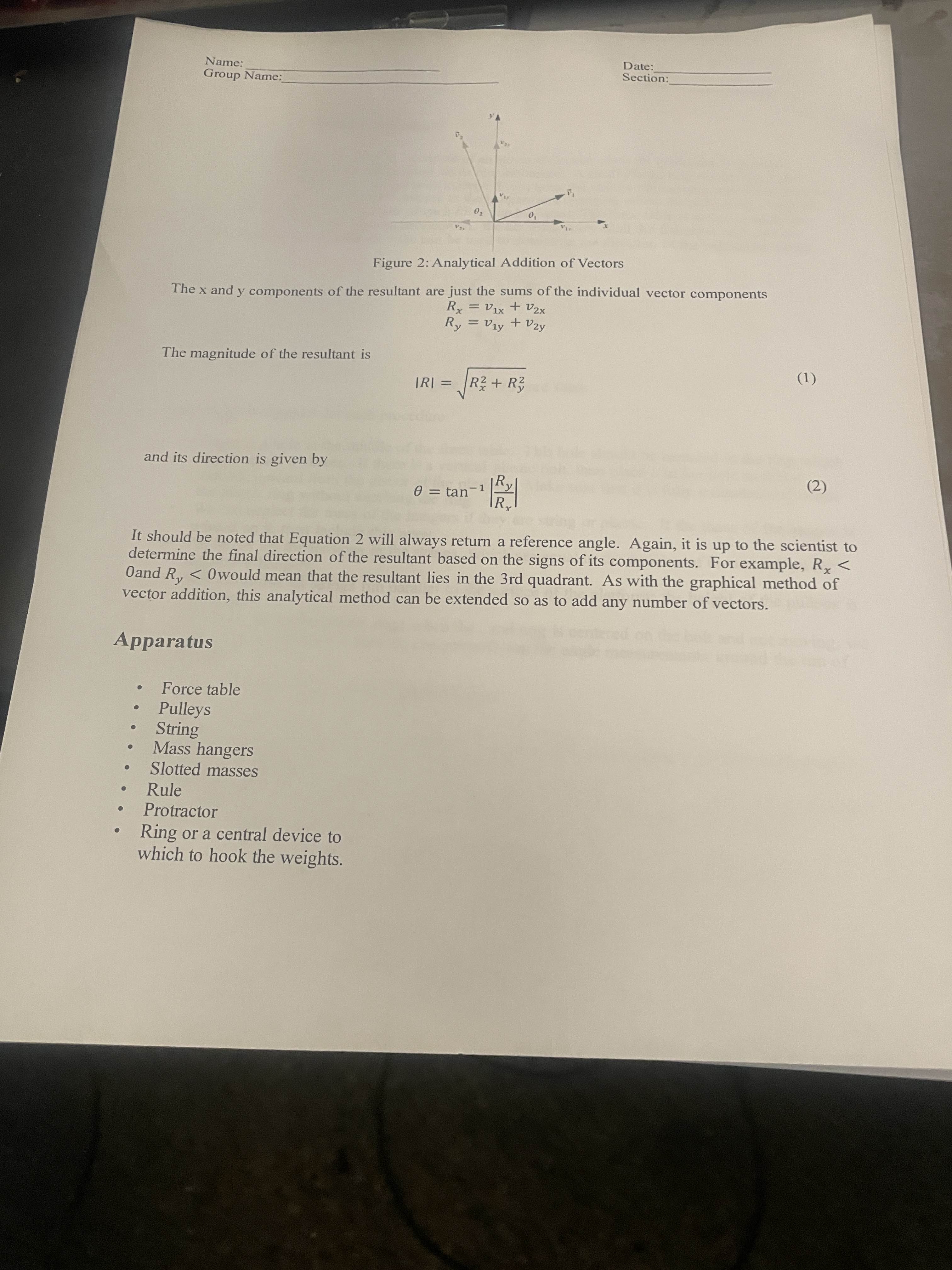 PLease help Figure 2: Analytical Addition of Vectors | Chegg.com