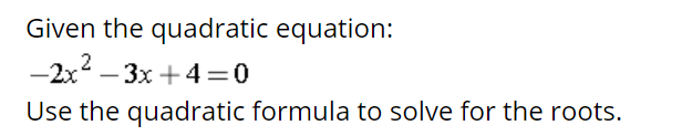 solve the quadratic equation 4x 2 4 √ 3 x 3 0