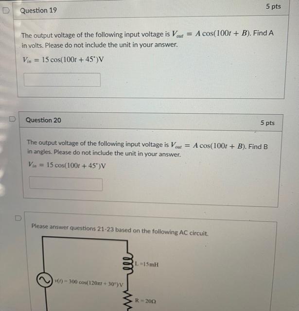Solved D Please answer questions 18-20 based on the | Chegg.com