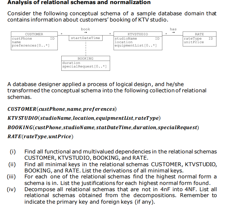 Solved Analysis Of Relational Schemas And Normalization | Chegg.com