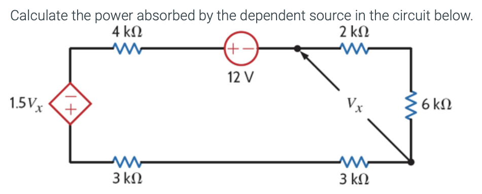 Solved Calculate The Power Absorbed Bv The Dependent Source | Chegg.com