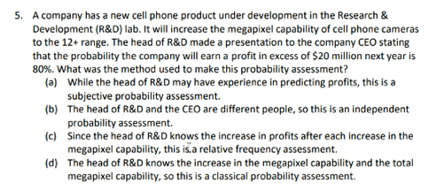 Solved A company has a new cell phone product under | Chegg.com