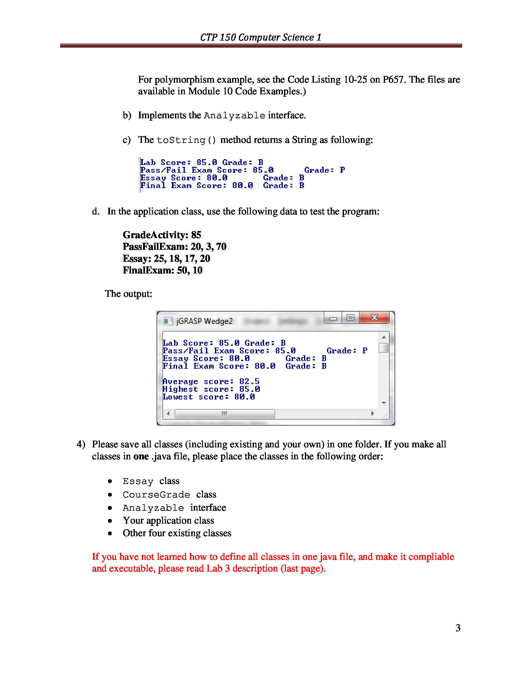 Solved This is for CTP 150, create the essay class, course | Chegg.com
