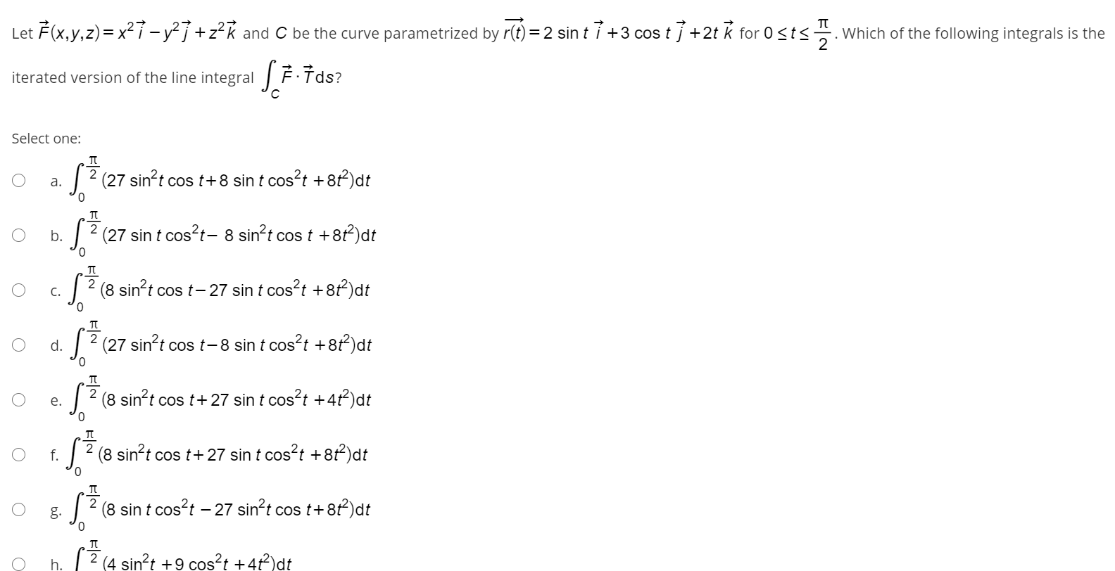 Solved P 2 Which Of The Following Integrals Is The Let Chegg Com