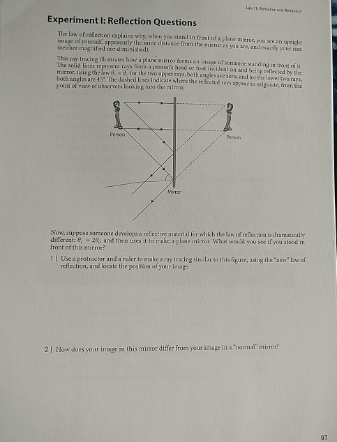 Solved Experiment L: Reflection Questions The Law Of | Chegg.com