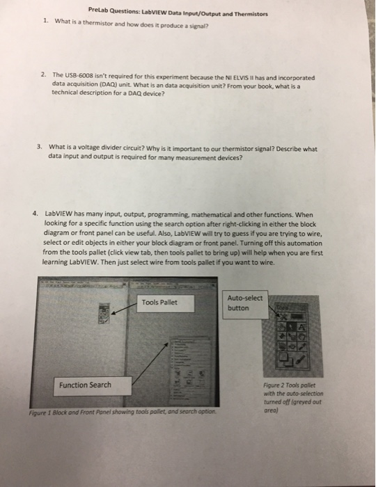 Solved Prelab Questions: LabVIEW Data Input/Output and | Chegg.com