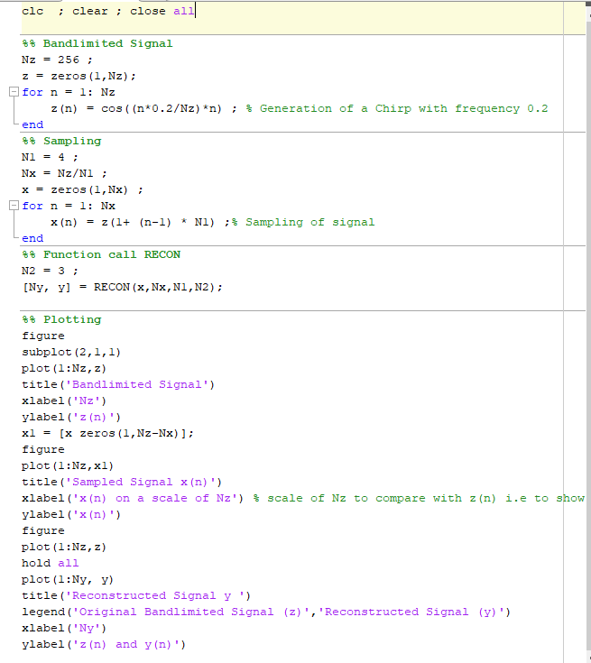 clear-close-all-clc-bandlimited-signal-nz-256-z-chegg