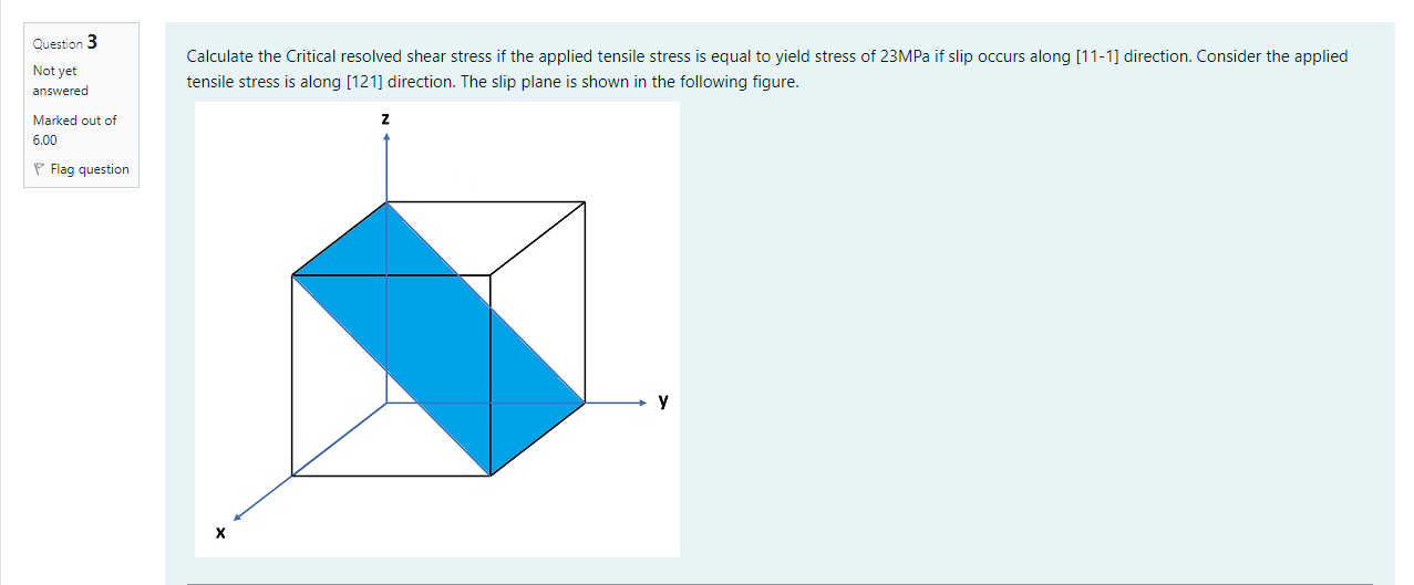 Solved Calculate the Critical resolved shear stress if the | Chegg.com