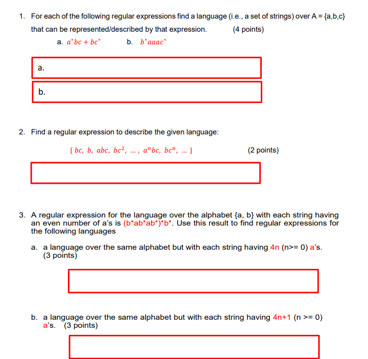 Solved 1. For Each Of The Following Regular Expressions Find | Chegg.com