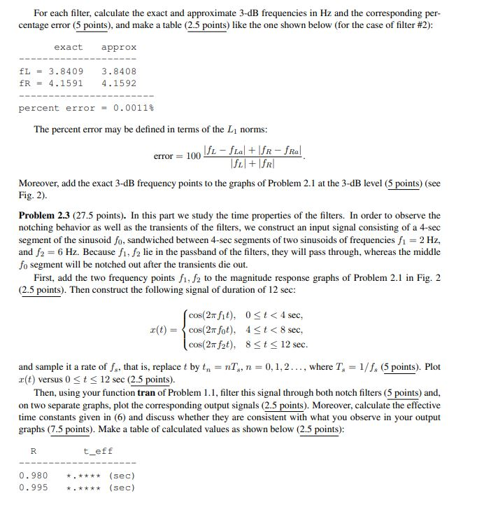2 Notch Filter Design by PoleZero Placement A simple