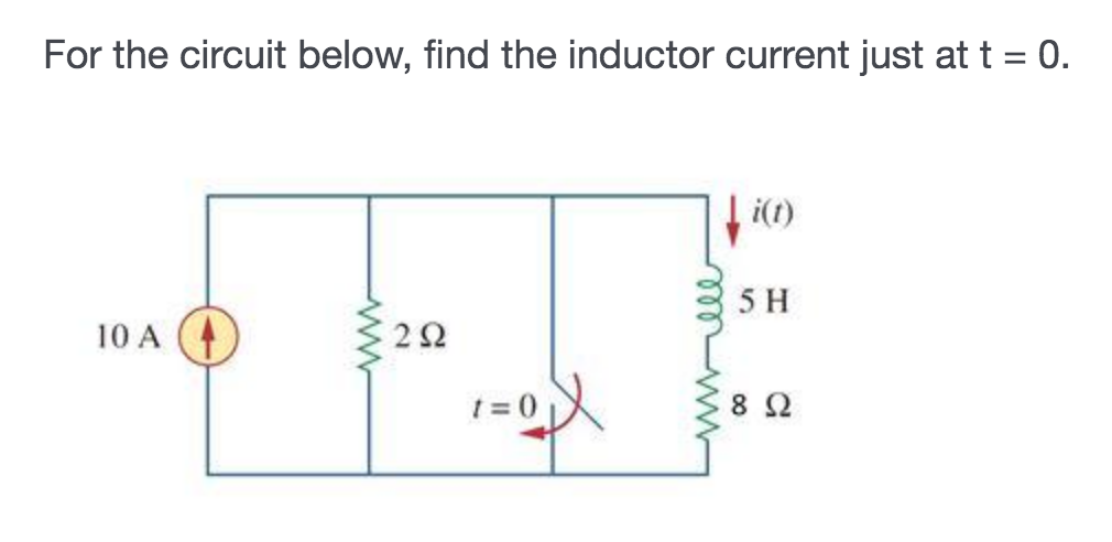 Solved For The Circuit Below, Find The Inductor Current Just | Chegg.com