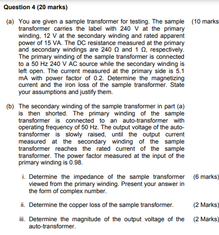 Solved Question 4 (20 marks) (a) You are given a sample | Chegg.com