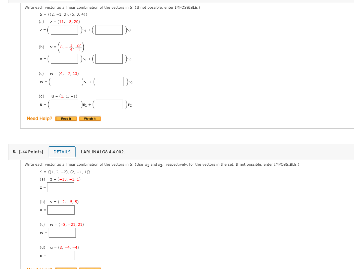Solved linear algebra please answer both of the question | Chegg.com