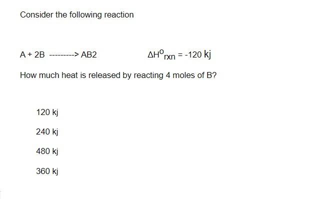 Solved Consider the following reaction A + 2B ------ -> AB2 | Chegg.com