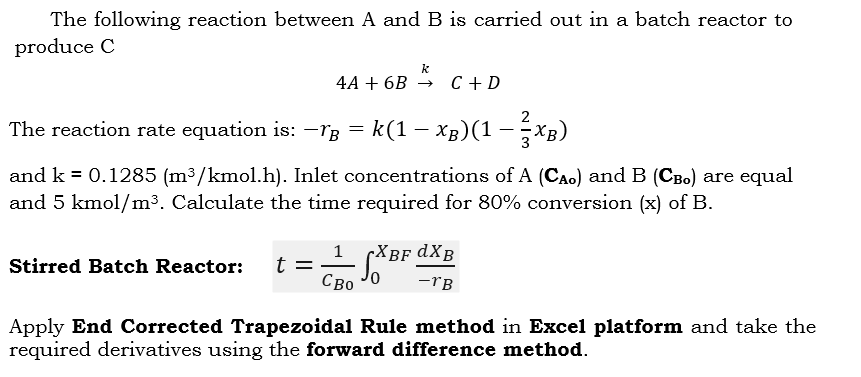 Solved The following reaction between A and B is carried out | Chegg.com