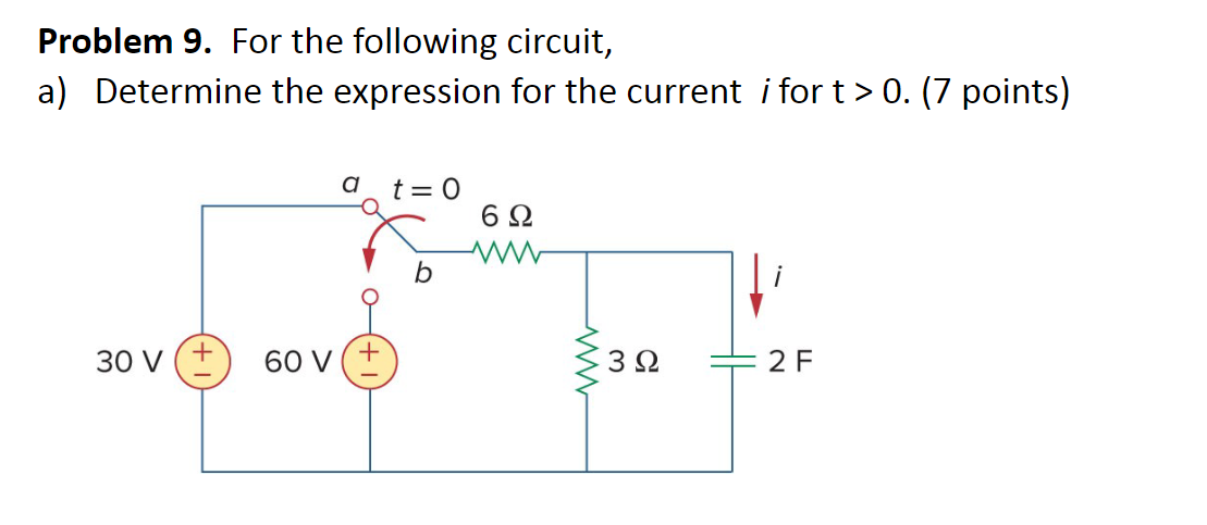 Solved Problem 9. For the following circuit, a) Determine | Chegg.com