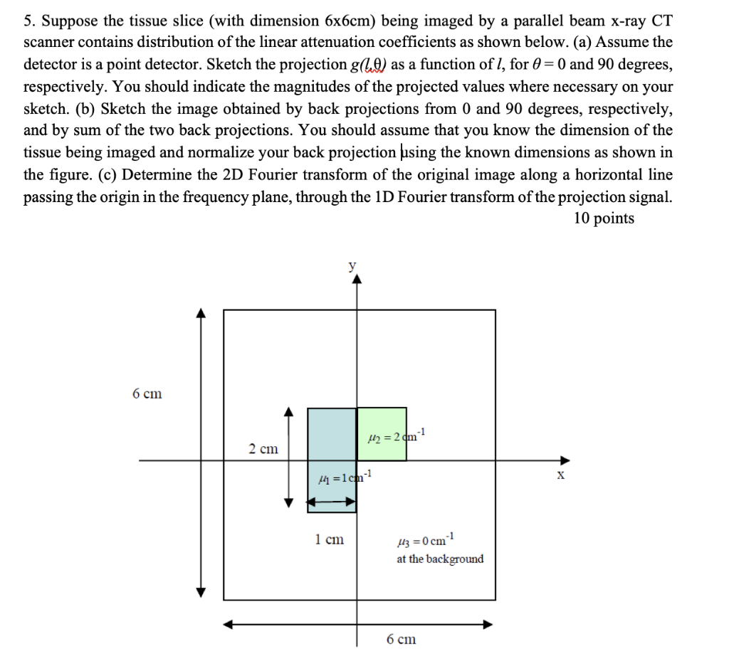 5. Suppose the tissue slice (with dimension 6×6 cm ) | Chegg.com