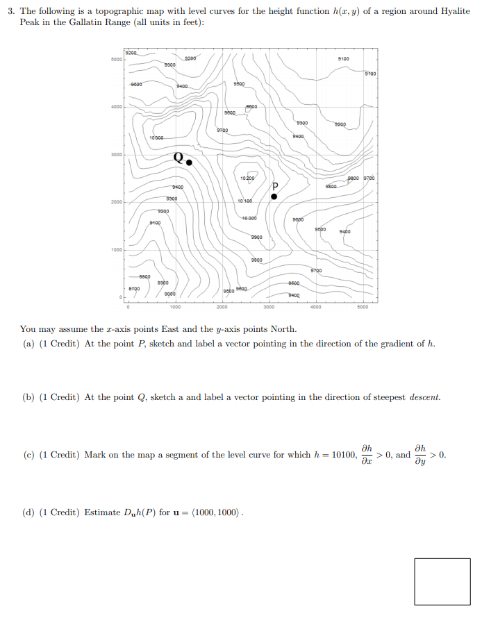 Solved 3. The Following Is A Topographic Map With Level | Chegg.com