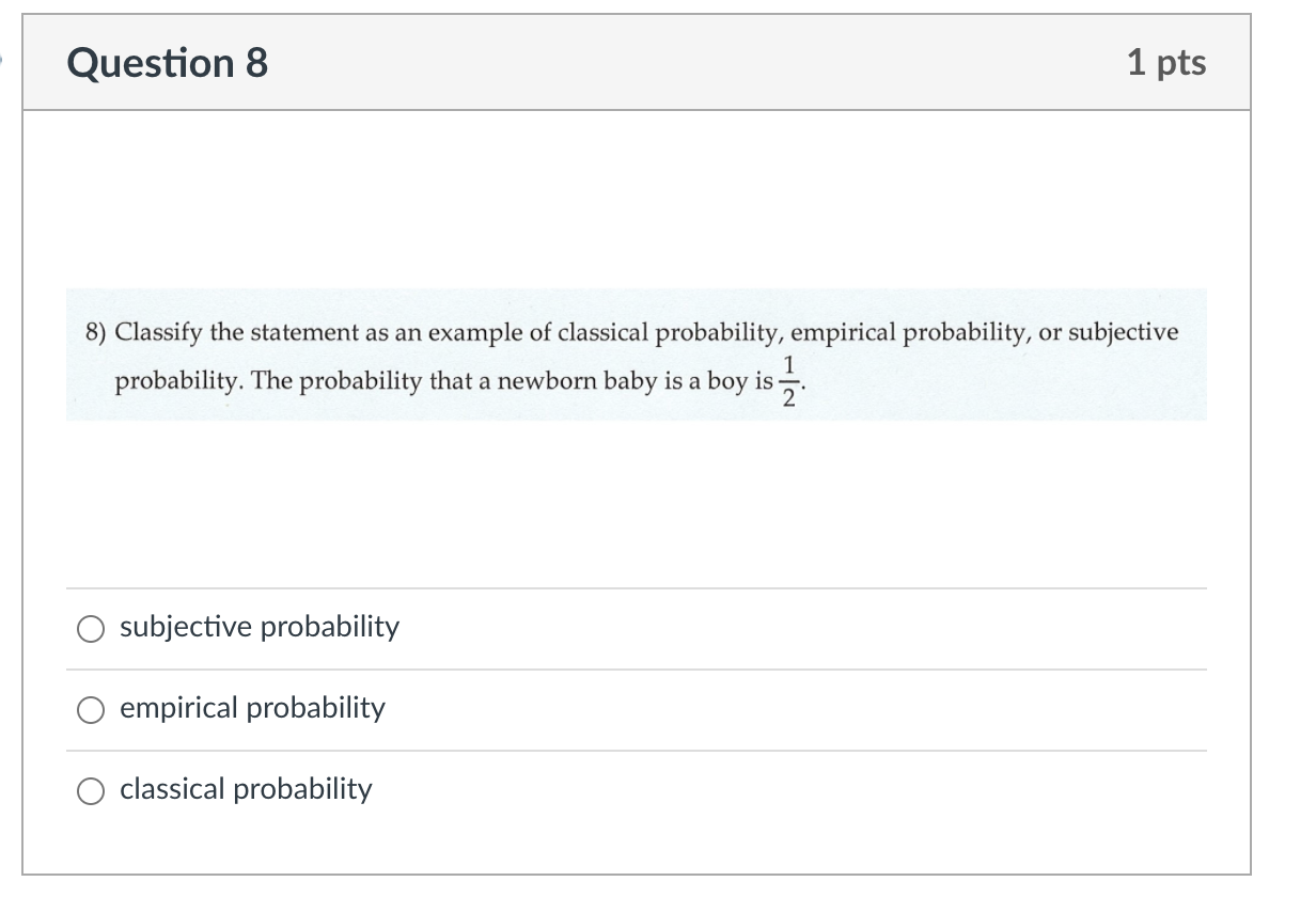Solved Question 10 1 pts 10) A group of students were asked | Chegg.com