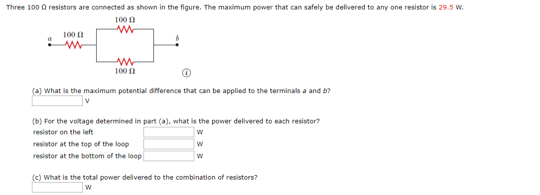 Solved Three 100 Resistors Are Connected As Shown In The | Chegg.com