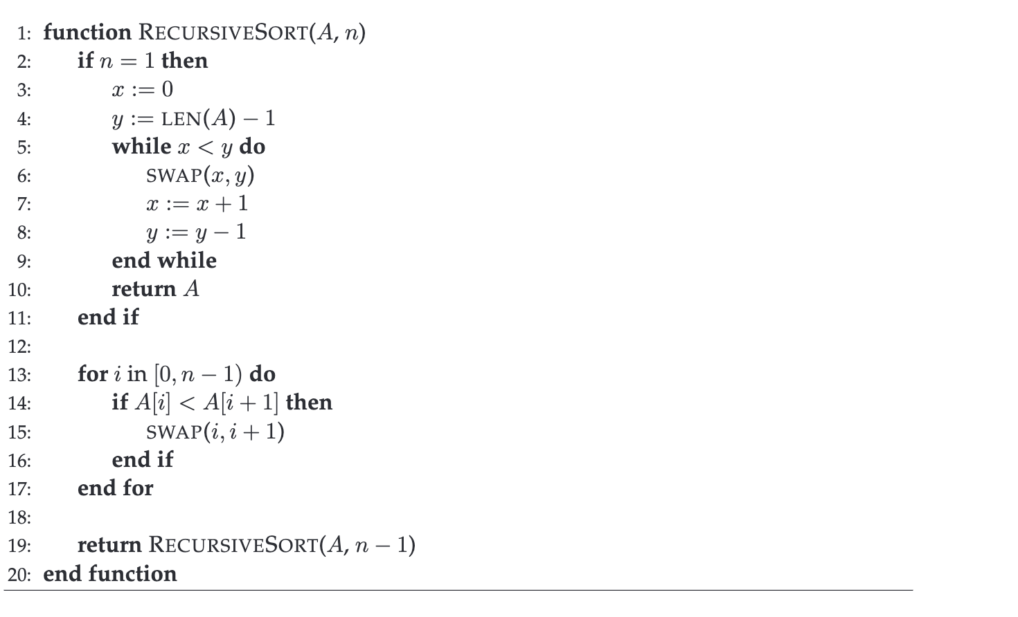 Solved For the following sorting algorithm, find the number | Chegg.com