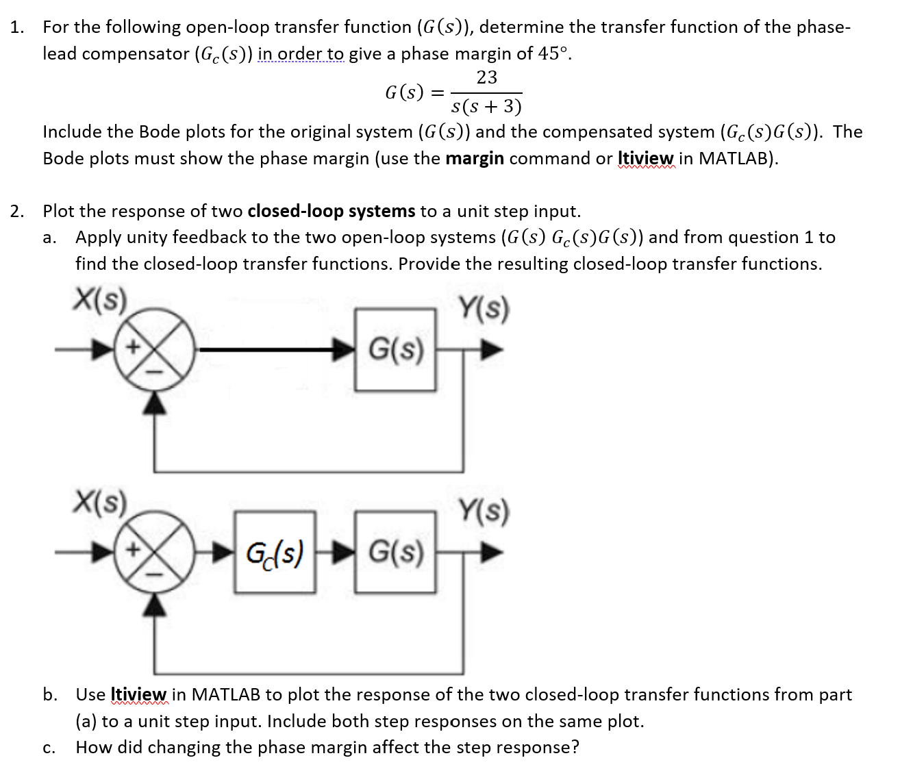 Solved 1. For the following open-loop transfer function | Chegg.com