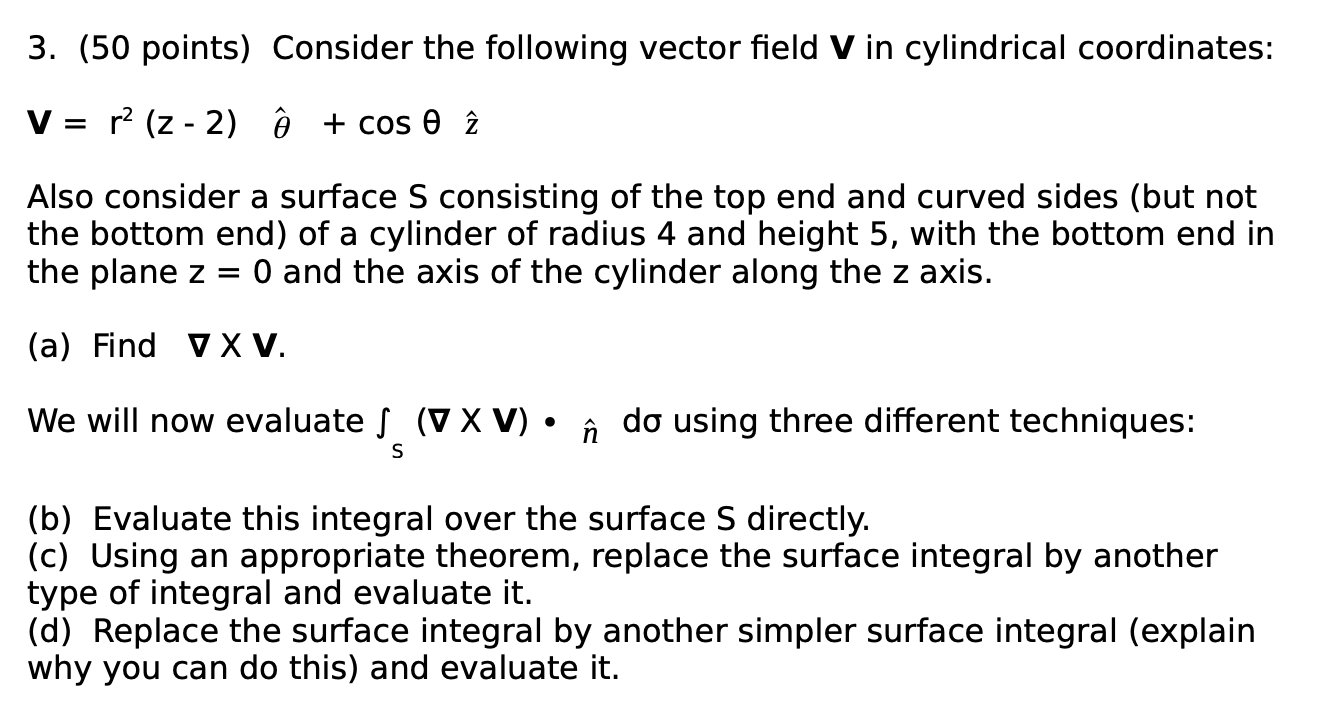 3 50 Points Consider The Following Vector Field V Chegg Com