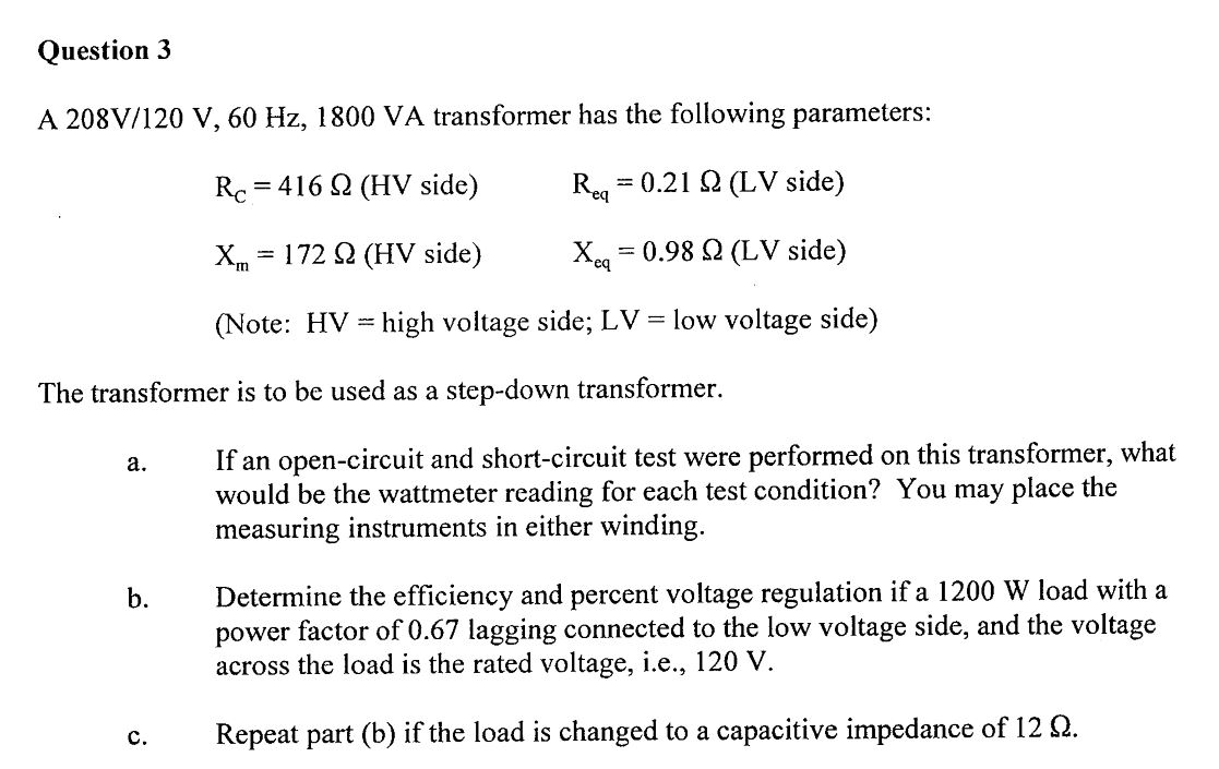 Step-Down Transformer: High Voltage (HV) to Low Voltage (LV)