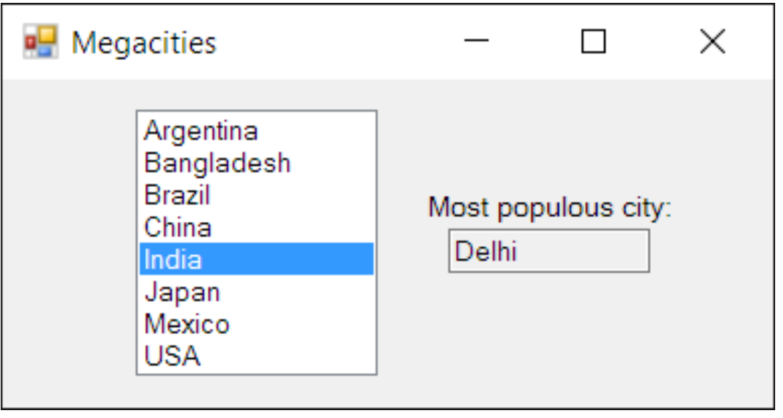 Solved Exercises 10.1.10. Megacities, 5 (Microsoft Visual | Chegg.com