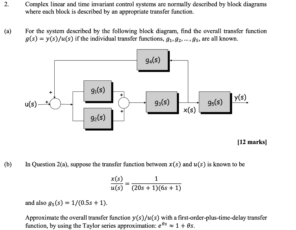 Solved 2. Complex linear and time invariant control systems | Chegg.com