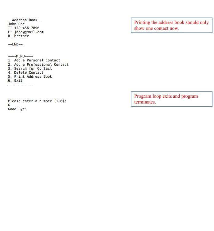 Solved Write an Address Book program in Java 1. You must