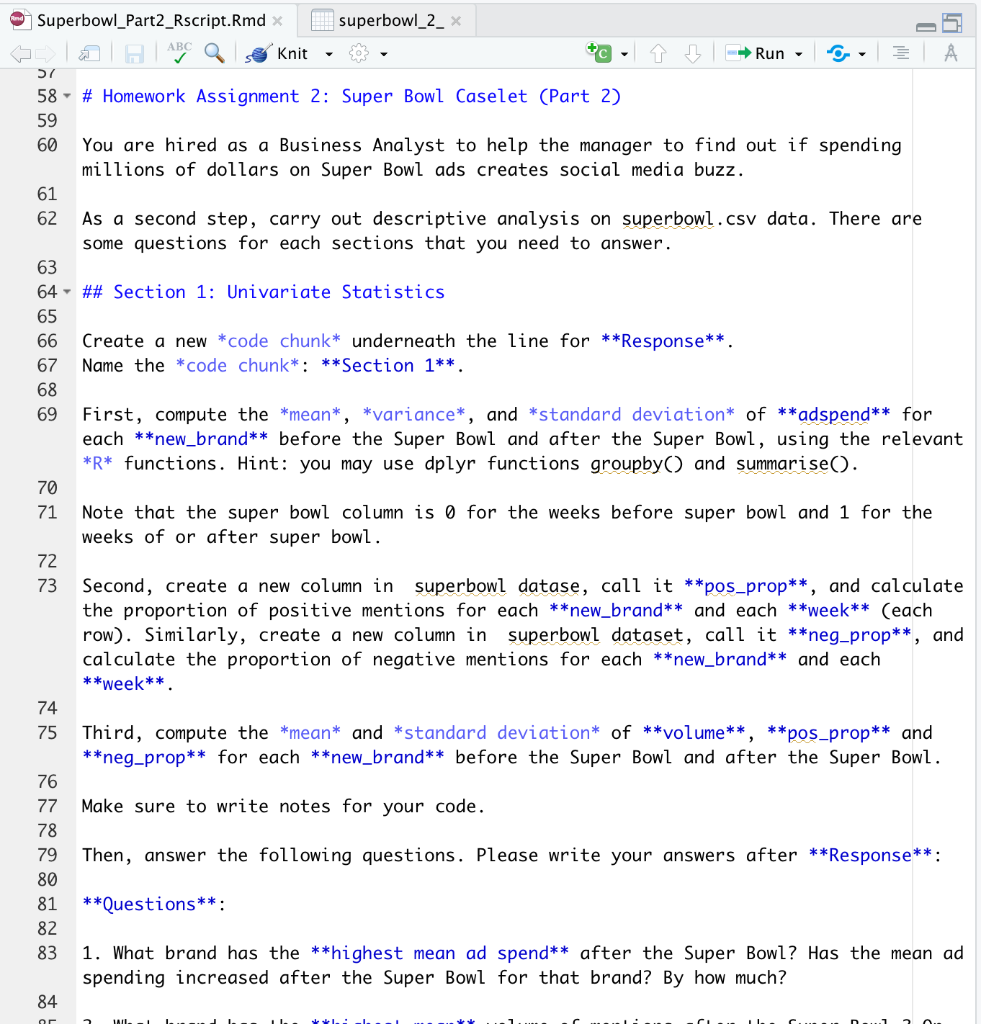 Superbowl Part2 Rscript Rmd X Superbowl 2 Knit Chegg Com