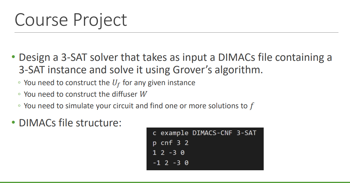 Solved - Design a 3-SAT solver that takes as input a DIMACs | Chegg.com