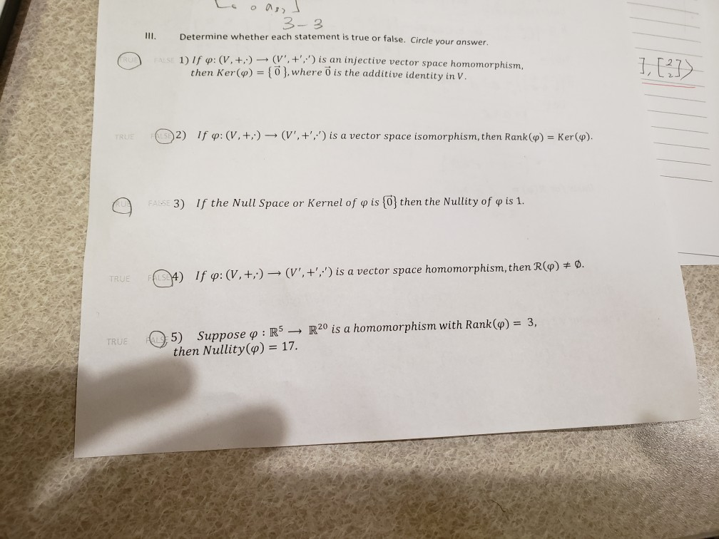 Solved 3 - 3 Determine whether each statement is true or | Chegg.com