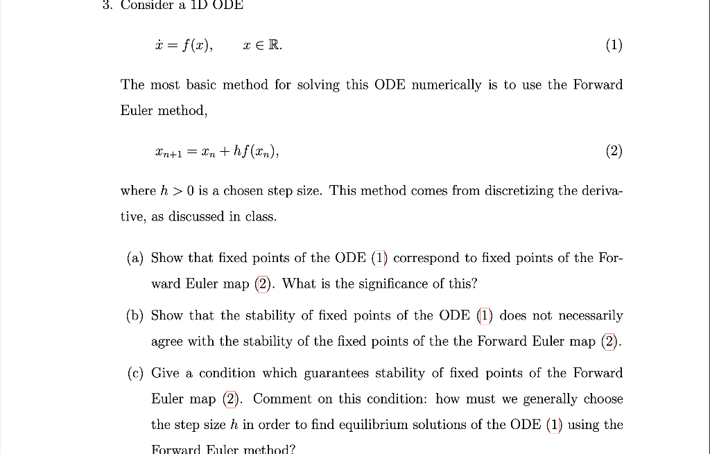 Solved 3. Consider a 1D ODE x˙=f(x),x∈R The most basic | Chegg.com