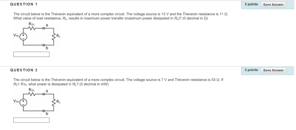 Solved QUESTION 1 3 points Save Answer The circuit below is | Chegg.com