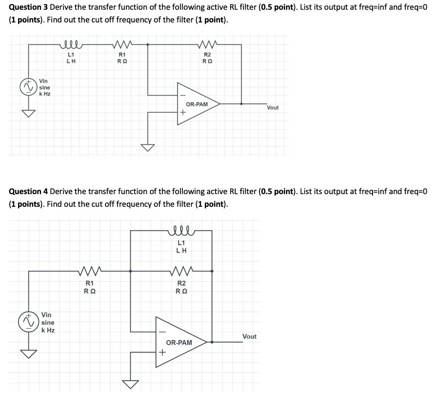 Solved Question 3 Derive the transfer function of the | Chegg.com