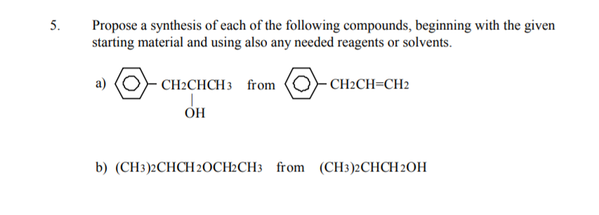Solved 5. Propose a synthesis of each of the following | Chegg.com