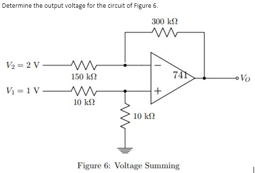 Solved Determine the output voltage for the circuit of | Chegg.com
