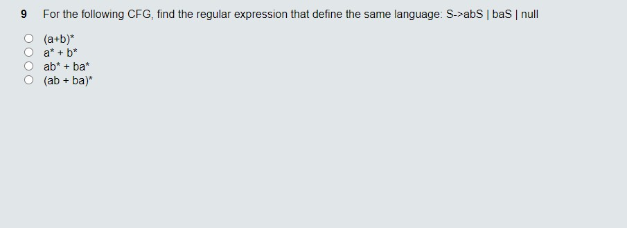 Solved 9 For the following CFG, find the regular expression | Chegg.com