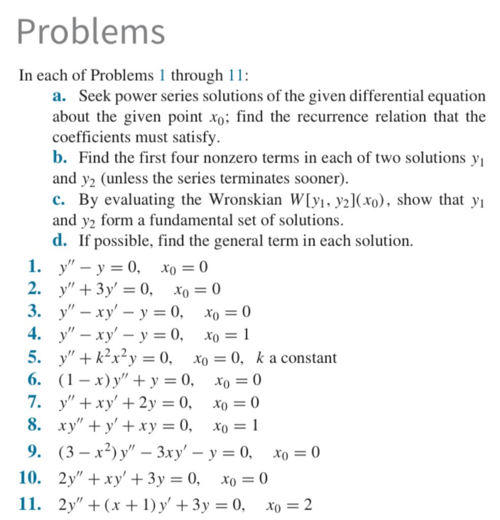 Solved In each of Problems 1 through 11 a. Seek power