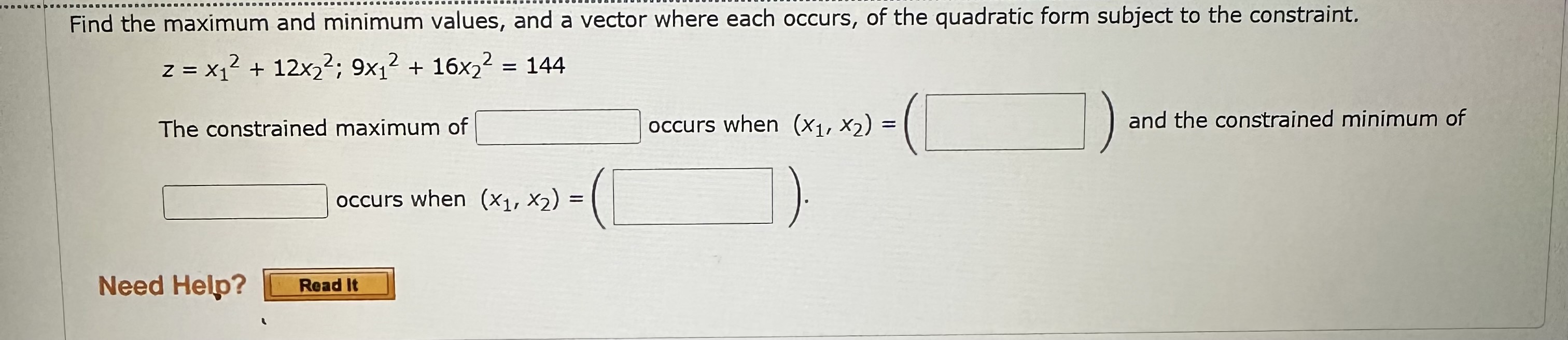 Solved Find the maximum and minimum values, and a vector | Chegg.com